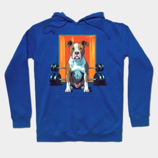 Muscle-bound Amstaff: Powerlifting Companion Hoodie